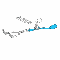 OEM 2002 Ford Thunderbird Muffler & Pipe Diagram - 1W6Z-5230-AA