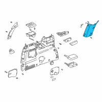 OEM 1997 Chevrolet Venture Molding Asm-Quarter Trim Panel Rear <Use 1C4N*Neutral Diagram - 10294057