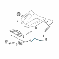OEM BMW X3 Bowden Cable, Hood Mechanism Diagram - 51-22-3-434-832