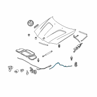 OEM 2009 BMW X3 Bowden Cable, Hood Mechanism Diagram - 51-22-3-434-832