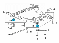 OEM 2021 Cadillac XT4 Engine Cradle Mount Bushing Diagram - 23273515