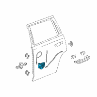 OEM Cadillac CTS Rear Side Door Latch Assembly Diagram - 13528272