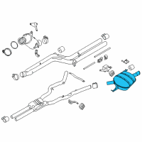 OEM 2015 BMW 740i Rear Silencer, Left, With Exhaust Flap Diagram - 18-30-7-637-097