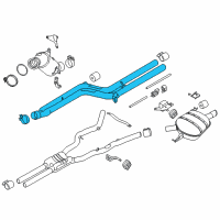 OEM BMW 740Li Front Pipe Diagram - 18-30-7-649-723