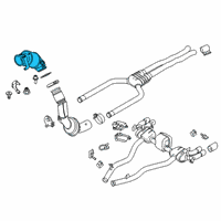 OEM 2020 BMW M8 Exchange Catalytic Converter.Close To Engine Top Diagram - 18-32-7-856-829