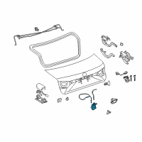 OEM 2015 Lexus ES350 Luggage Compartment Door Lock Assembly Diagram - 64600-33180
