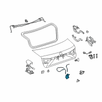 OEM 2013 Lexus ES350 Luggage Compartment Door Lock Assembly Diagram - 64600-33180