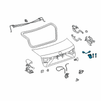 OEM Lexus ES350 Luggage Compartment Lock Cylinder & Key Set Diagram - 69055-33490