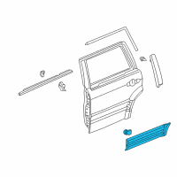 OEM 2008 Honda Pilot Protector Assy., L. RR. Door Side *NH705M* (NIMBUS GRAY METALLIC) Diagram - 75323-S9V-A02ZL