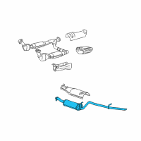 OEM 2005 Ford Expedition Muffler W/Tailpipe Diagram - 6L7Z-5230-AB