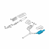 OEM 2007 Hyundai Azera Tail With Muffler Pipe, Left Diagram - 28700-3L310