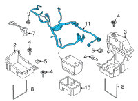 OEM Ford F-350 Super Duty Positive Cable Diagram - LC3Z-14300-S