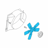 OEM 1997 Dodge Dakota Cooling Fan Assembly Diagram - 52028642