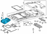 OEM Toyota Highlander Map Lamp Assembly Diagram - 63650-0E401-B0