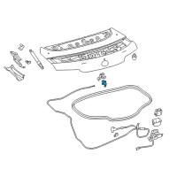 OEM 2018 Lexus LC500h Luggage Compartment Lock Cylinder & Key Set Diagram - 69055-11020