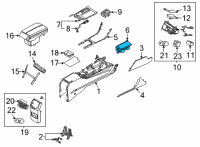 OEM Kia Cup Holder Assembly Diagram - 84670F6AB0FHV