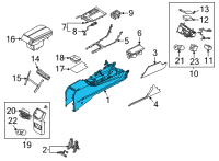 OEM Kia Cadenza Console Assembly-Floor Diagram - 84610F6CA0BLE