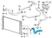 OEM Cadillac Escalade Upper Hose Diagram - 84607471