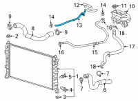 OEM 2021 Cadillac Escalade Upper Hose & Tube Diagram - 55506775