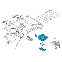 OEM 2018 Hyundai Elantra Overhead Console Lamp Assembly Diagram - 92810-F2000-TRY