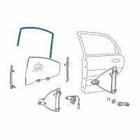 OEM 2001 Kia Optima Run-Rear Door Window Glass Diagram - 8354038000