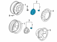 OEM 2012 GMC Sierra 3500 HD Hub Cap Diagram - 9597803