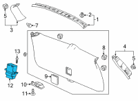 OEM 2018 Honda Odyssey Switch Assy., Power Tailgate Close Diagram - 35370-TG7-A01