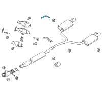 OEM 2017 Ford Police Interceptor Utility Muffler & Pipe Hanger Diagram - AA8Z-5A205-A