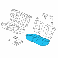 OEM 2016 Acura RDX Pad & Frame, Rear Seat Cushion Diagram - 82137-TX4-A01