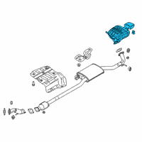 OEM Hyundai Santa Fe Rear Muffler Assembly Diagram - 28710-S2700