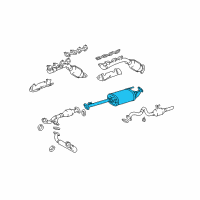 OEM 2009 Toyota 4Runner Muffler & Pipe Diagram - 17420-50220