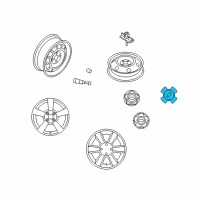 OEM Kia Rio Wheel Hub Cap Assembly Diagram - 5296007900