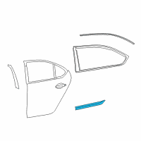 OEM 2009 Lexus LS600h Moulding Sub-Assy, Rear Door, Outside RH Diagram - 75075-50080-A2
