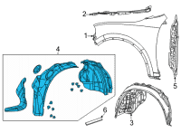 OEM 2022 Dodge Durango Fender-WHEELHOUSE Inner Diagram - 68463593AB