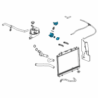 OEM Cadillac CTS Housing Kit, Engine Coolant Thermostat Diagram - 12596140