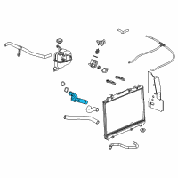 OEM 2006 Cadillac STS Radiator Surge Tank Engine Hose Assembly Diagram - 88956900