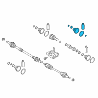 OEM 2019 Hyundai Veloster Boot Kit-Front Axle Differential Side Diagram - 49542-F2505