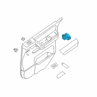 OEM Infiniti QX56 Assist Power Window Switch Assembly Diagram - 25411-ZW11A