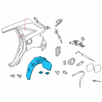 OEM 2020 Acura MDX Cover, Right Rear Fender Diagram - 74551-TZ5-A20