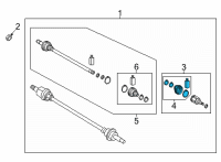 OEM 2022 Hyundai Tucson BOOT KIT-REAR DIFF SIDE Diagram - 496A5-CW000