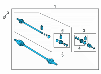 OEM Hyundai Santa Cruz SHAFT ASSY-DRIVE RR, LH Diagram - 49600-K5000