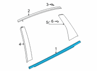 OEM Acura TLX Molding, Left Rear Door Diagram - 72950-TGV-A01