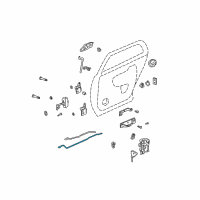 OEM 2010 Cadillac DTS Rod-Rear Side Door Locking Rod Bellcrank Diagram - 10395719