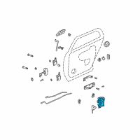 OEM 2004 Cadillac DeVille Rear Side Door LATCH Diagram - 16638869