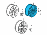 OEM 2021 Cadillac Escalade ESV Wheel, Alloy Diagram - 23376239