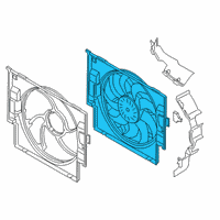 OEM 2018 BMW M3 Radiator Condenser Cooling Fan Diagram - 17-11-2-284-887