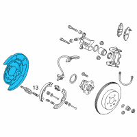 OEM 2021 Infiniti Q60 Rear Brake Plate Assembly, Left Diagram - 44020-1MB6A