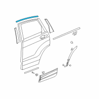 OEM 2017 Honda CR-V Molding Assy., L. RR. Door Sash Diagram - 72965-TLA-A01