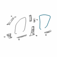 OEM Lexus LS600h Weatherstrip, Rear Door Opening Trim, RH Diagram - 62331-50050-C1