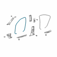 OEM 2008 Lexus LS460 Weatherstrip, Front Door Opening Trim, RH Diagram - 62311-50040-C1